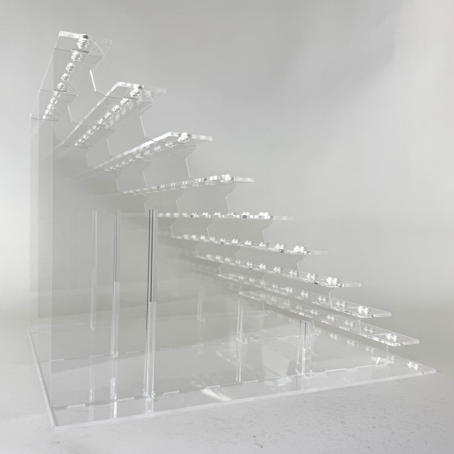 Display stand for 100 LEGO minifigures fitted inside IKEA KALLAX shelf
