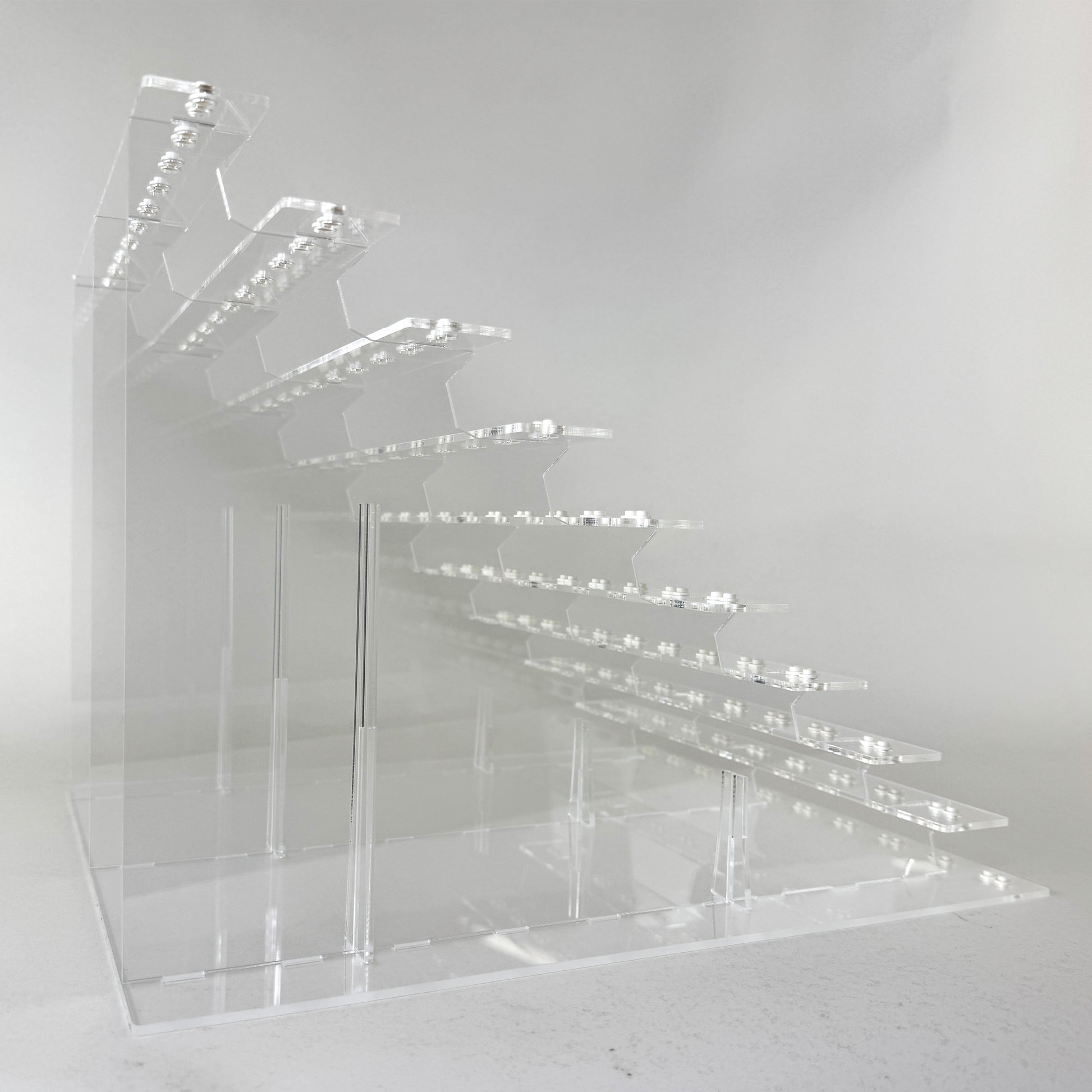 Display stand for 100 LEGO minifigures fitted inside IKEA KALLAX shelf