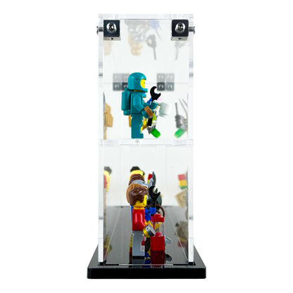 LEGO minifigure display case holds 16 figures clear acrylic