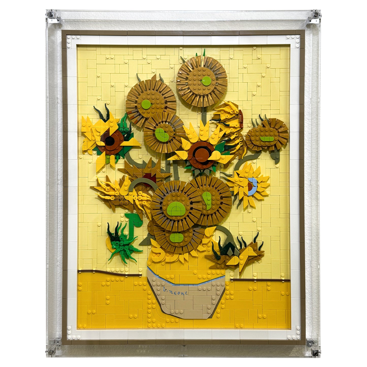 Wall Mounted Display Case for LEGO 31215 Art Vincent van Gogh – Sunflowers