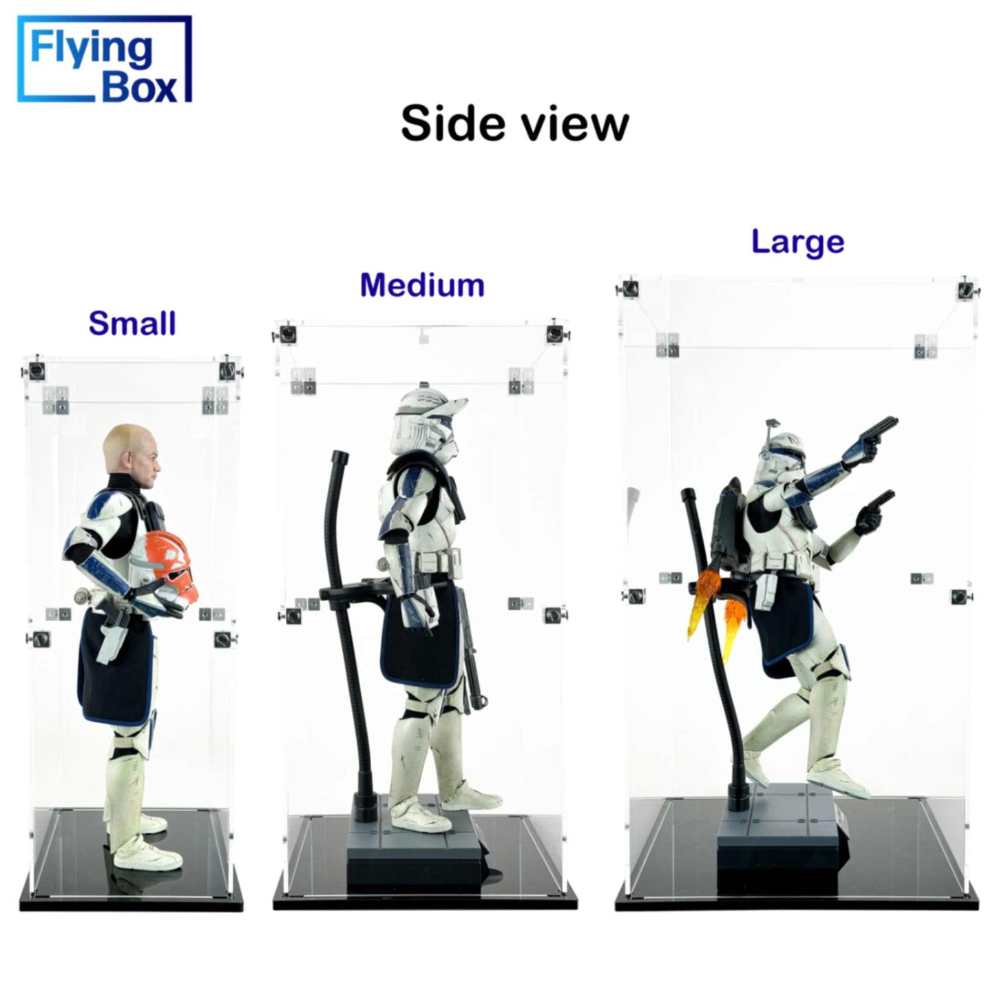 display case action figure side view